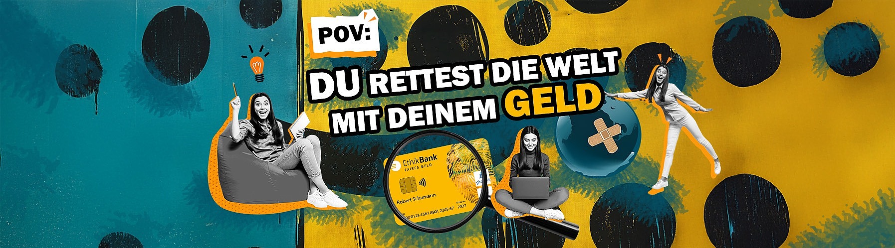 Banner für Kampagne zum GirokontoStart Klima der EthikBank