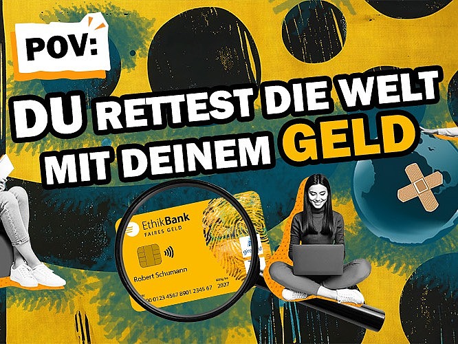 Banner für Kampagne zum GirokontoStart Klima der EthikBank