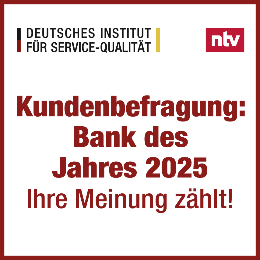 Kundenbefragung: Bank des Jahres 2025